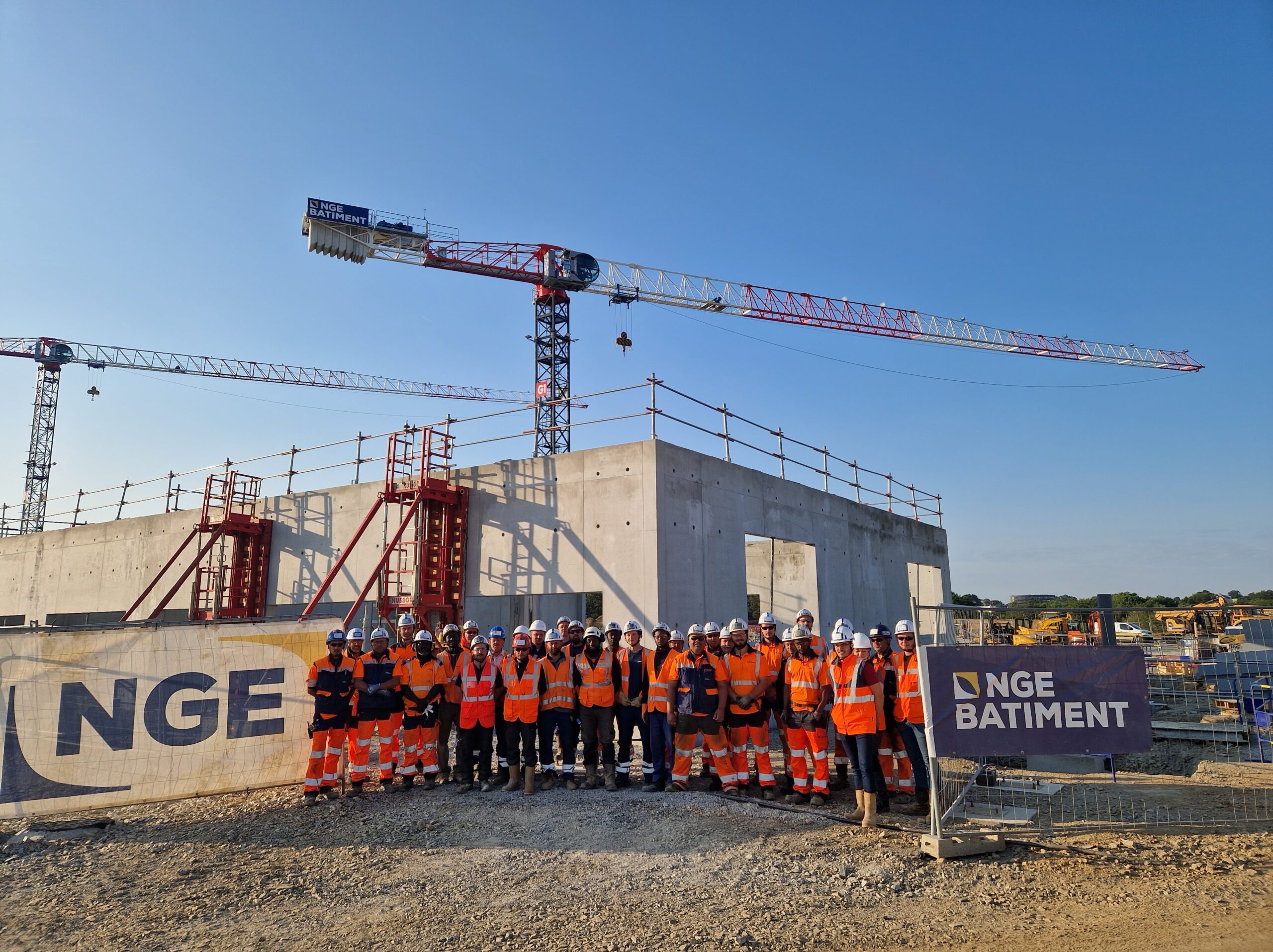 Chantier du nouveau centre technique et d'exploitation pour le tramway nantais