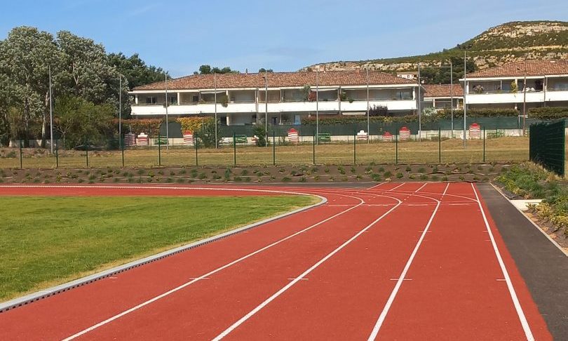 travaux piste d'athlétisme